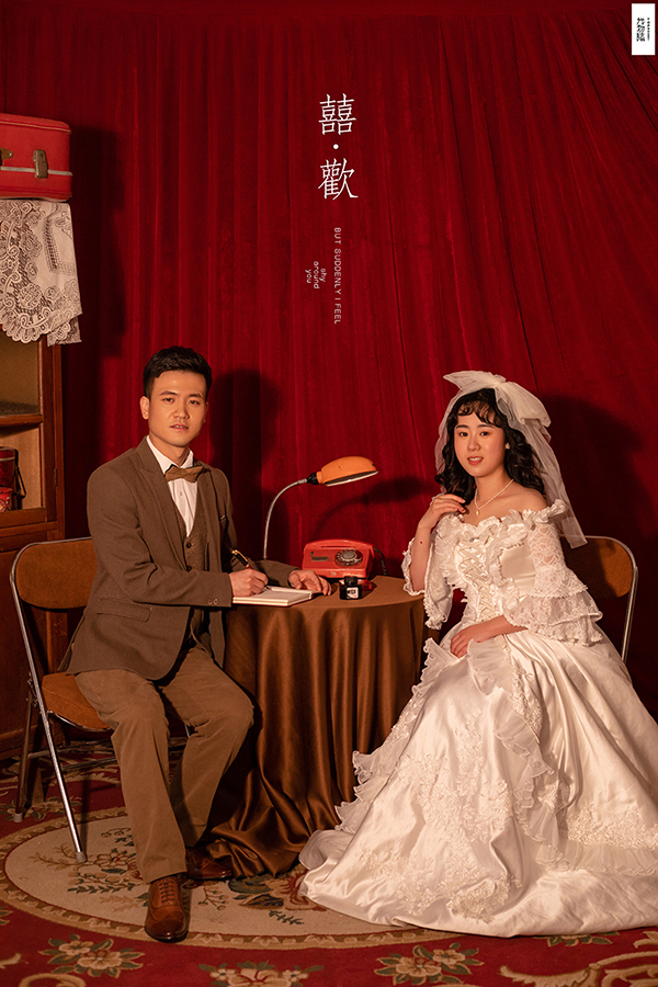 极致情绪！张春辉先生李倩女士复古民国风婚纱照、极简棚拍、、、婚纱照