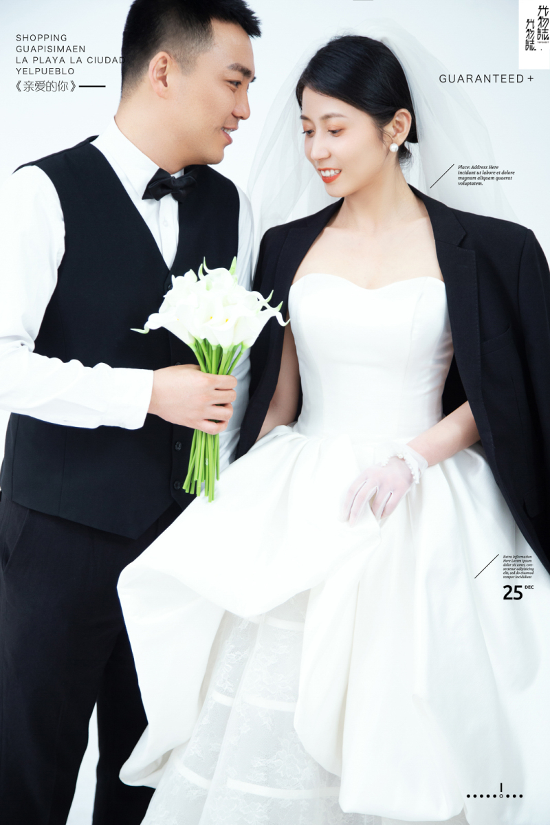 美到心里~罗韩先生张静女士高定仪式感婚纱照、极简棚拍、、、婚纱照