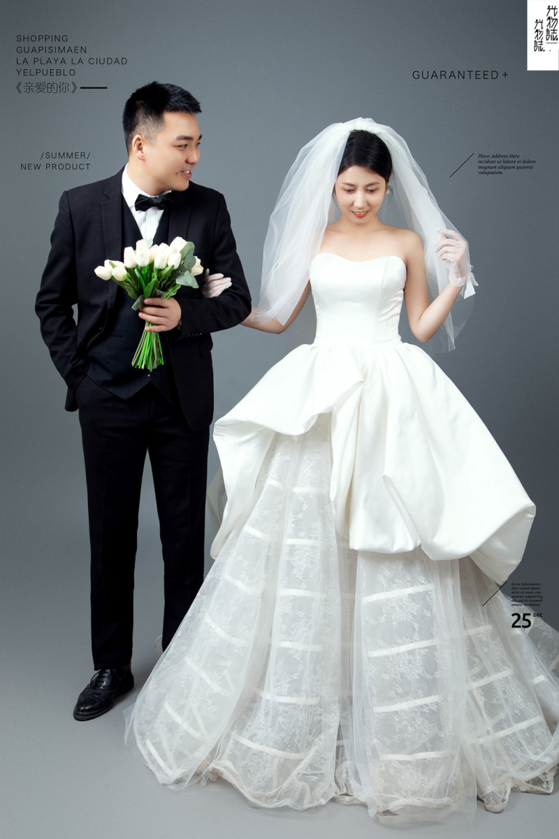 美到心里~罗韩先生张静女士高定仪式感婚纱照、极简棚拍、、、婚纱照