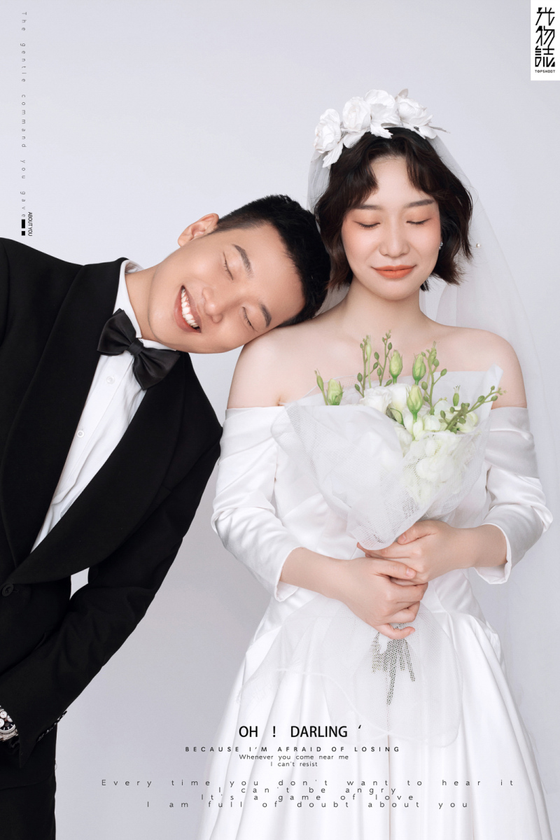 幸福感爆棚侯磊先生李楠女士甜蜜新鲜式婚纱照、极简棚拍、、、婚纱照