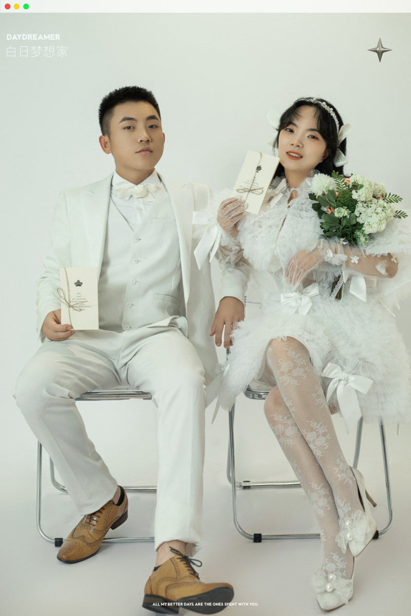 小小小清新:)曹建军先生罗青青女士简约高级感婚纱照、极简棚拍、、、婚纱照