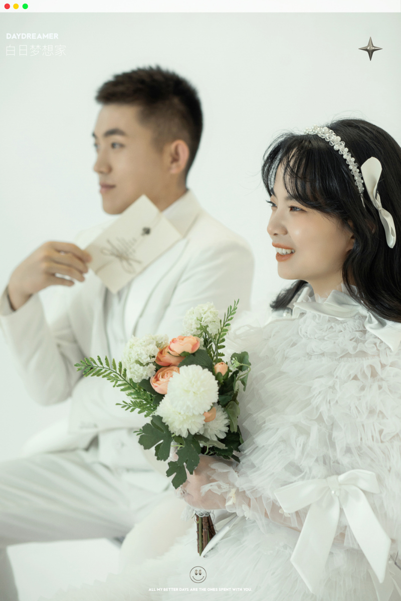 小小小清新:)曹建军先生罗青青女士简约高级感婚纱照、极简棚拍、、、婚纱照