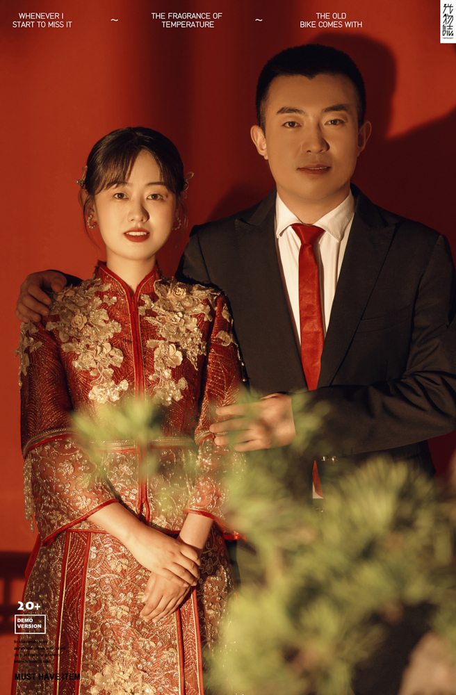 今日婚纱OOTD.蔡伟超先生岳璐女士复古民国风婚纱照、极简棚拍、、、婚纱照
