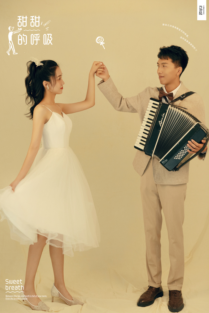 超级甜腻！成宝龙先生陈亚如女士甜蜜新鲜式婚纱照、氛围森系、、、婚纱照