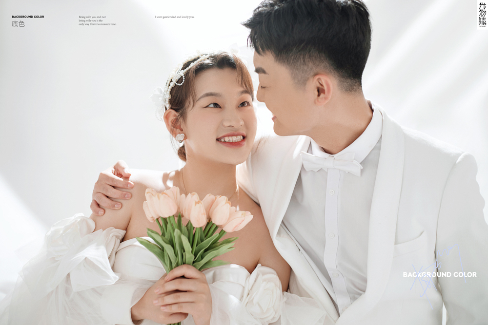 炒鸡甜~李鹏先生王璐女士你的甜蜜婚纱照、极简棚拍、、、婚纱照