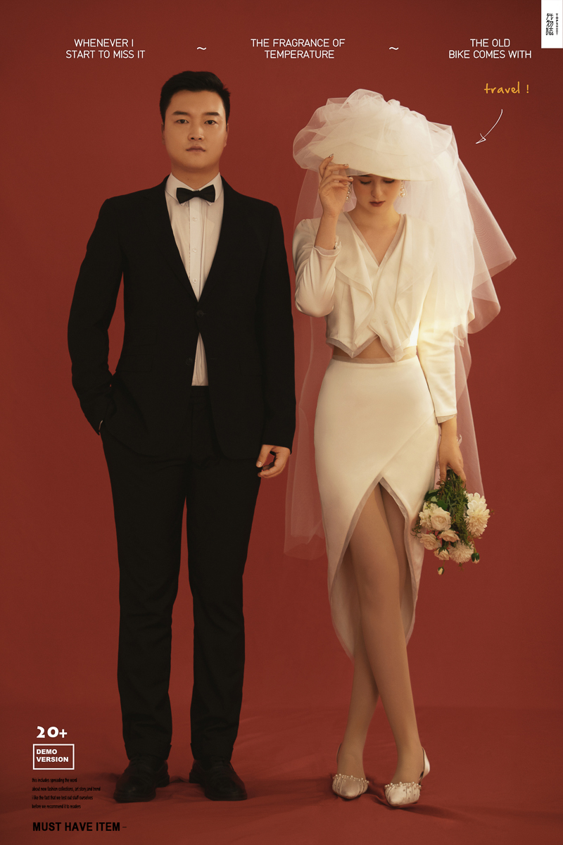 极致情绪！彭斌斌先生何晨阳女士高定仪式感婚纱照、极简棚拍、、、婚纱照