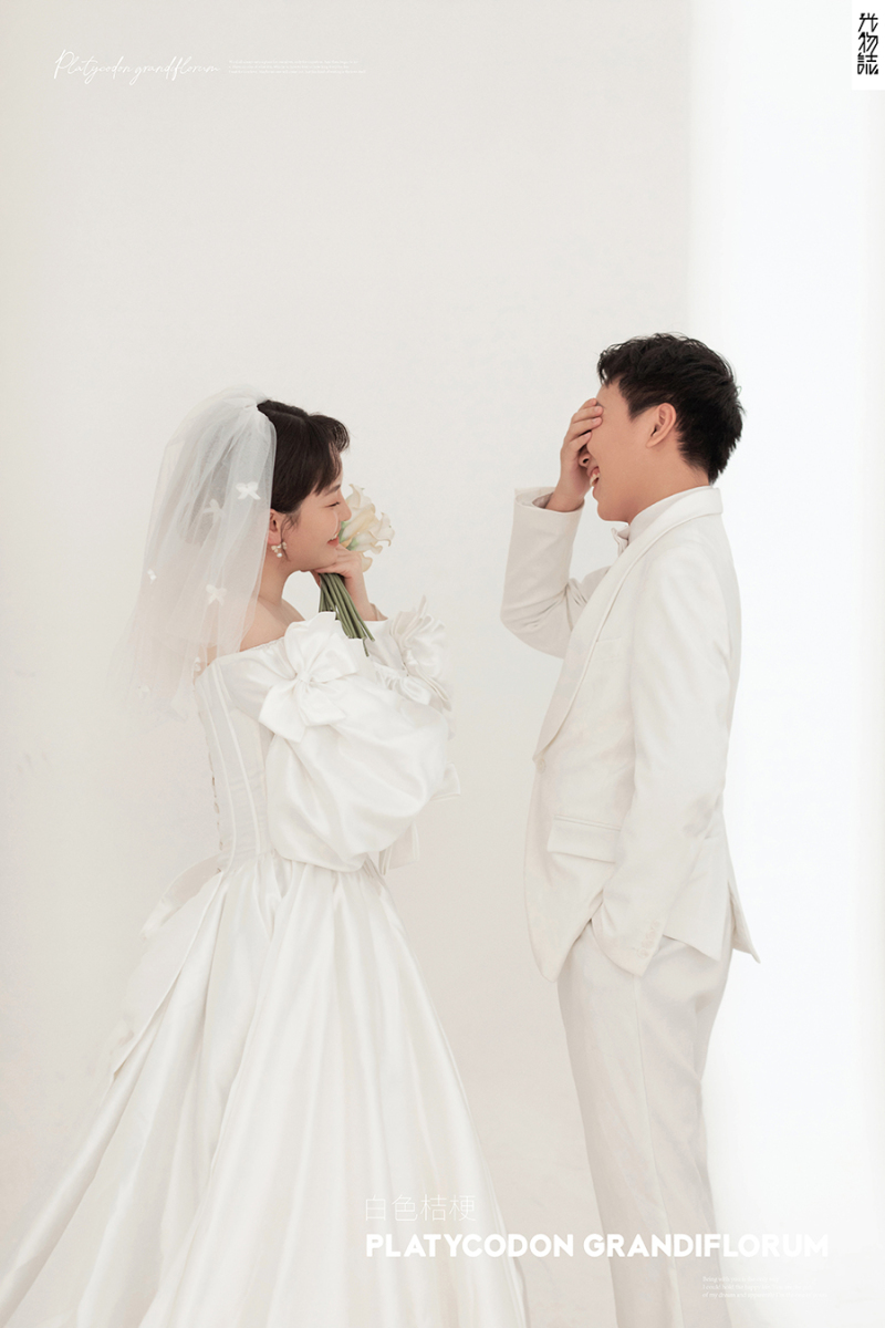 今日婚纱OOTD.王宇辉先生紫藤女士高定仪式感婚纱照、极简棚拍、、、婚纱照