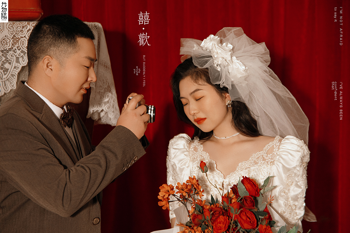 炒鸡甜~王萌先生郑琳女士甜蜜新鲜式婚纱照、极简棚拍  氛围森系、、、婚纱照