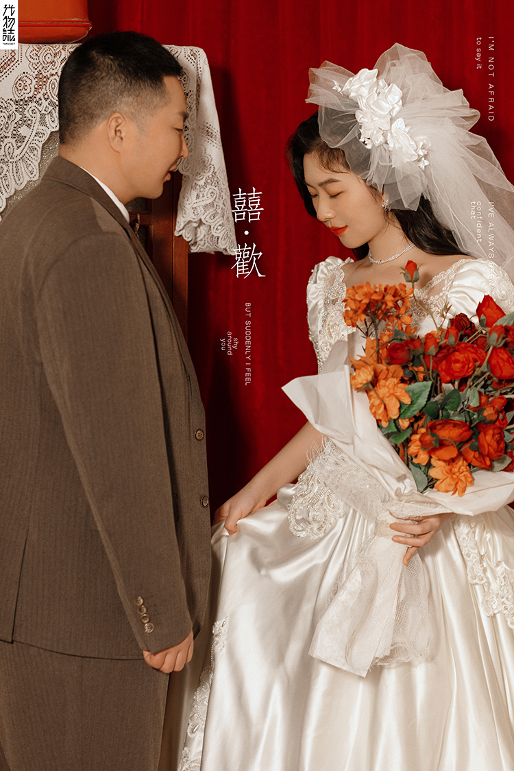 炒鸡甜~王萌先生郑琳女士甜蜜新鲜式婚纱照、极简棚拍  氛围森系、、、婚纱照