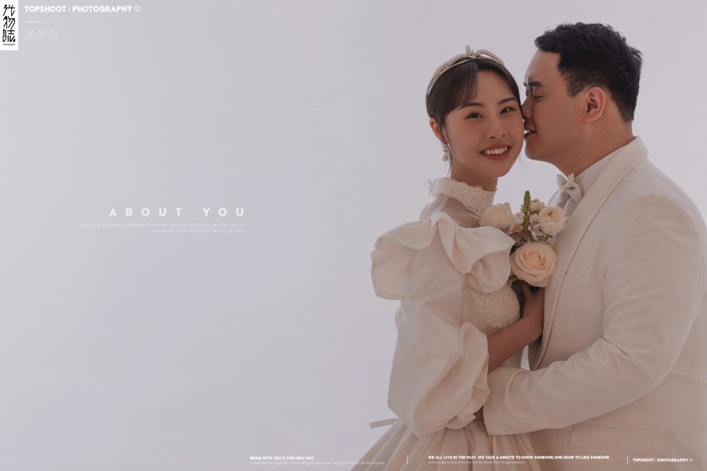 幸福感爆棚王冬东先生陈奕帆女士纯色简约风婚纱照、极简棚拍、、、婚纱照