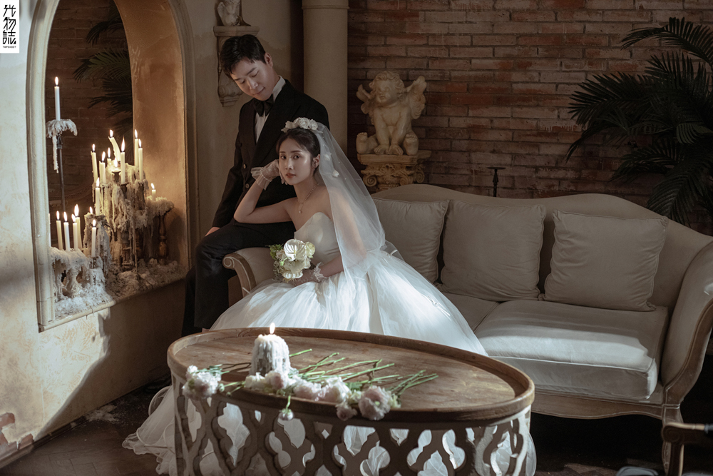 宝藏情侣~彭博[先生王甜甜女士高定仪式感婚纱照、极简棚拍、、、婚纱照