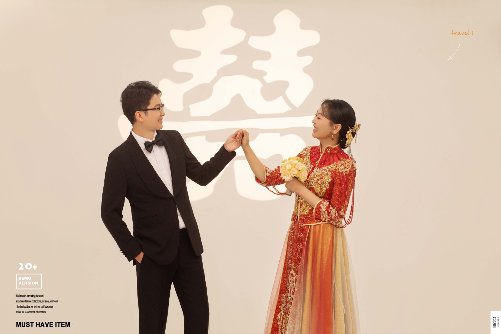 超级甜腻！赵铭铭先生梁燕女士中式传承婚纱照、中式传承、艾辰、偷偷练过读心术，精准预判每一个想法，细腻到心里、婚纱照