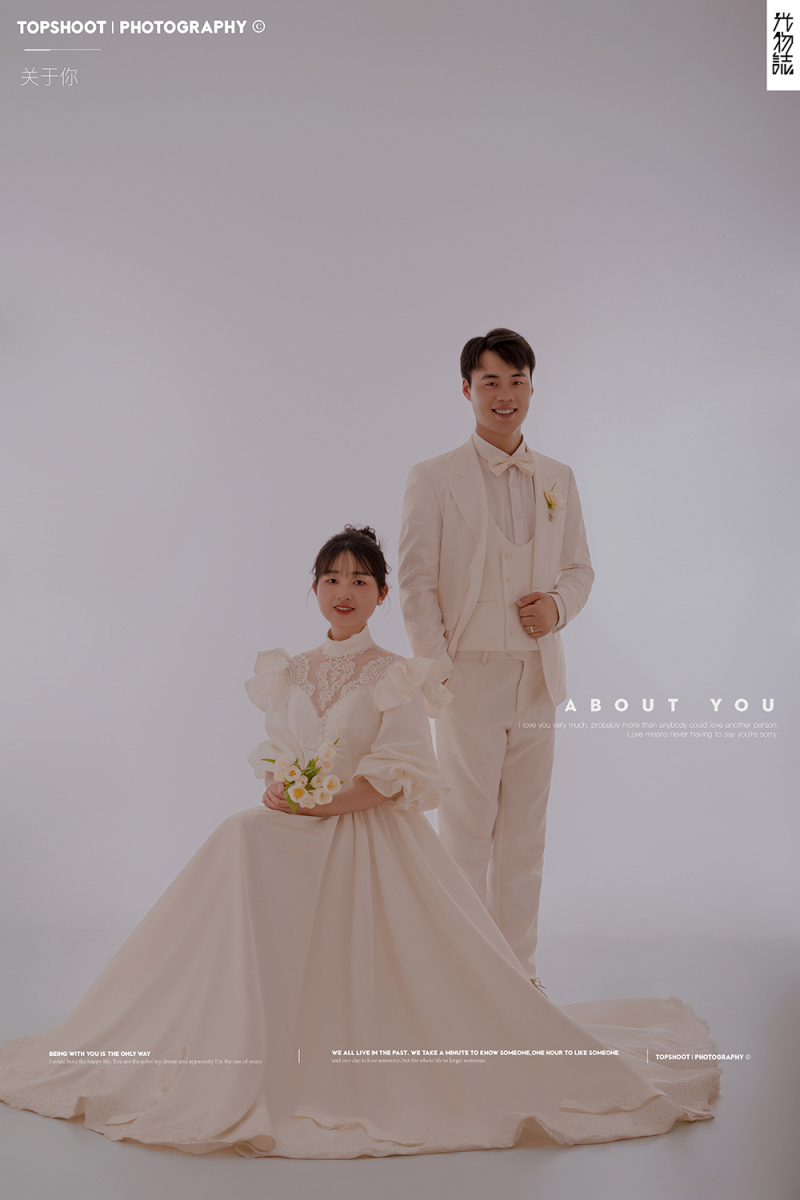 看一点小甜蜜~李佳琪先生王丹女士极简棚拍婚纱照、极简棚拍、、、婚纱照