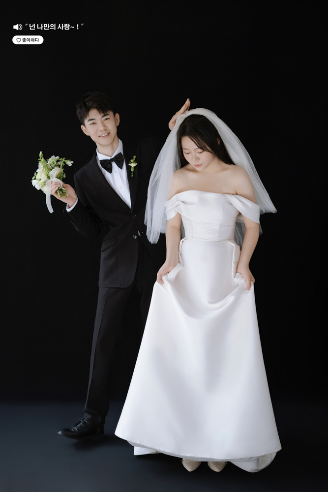 桔梗、极简棚拍、光影感婚纱照