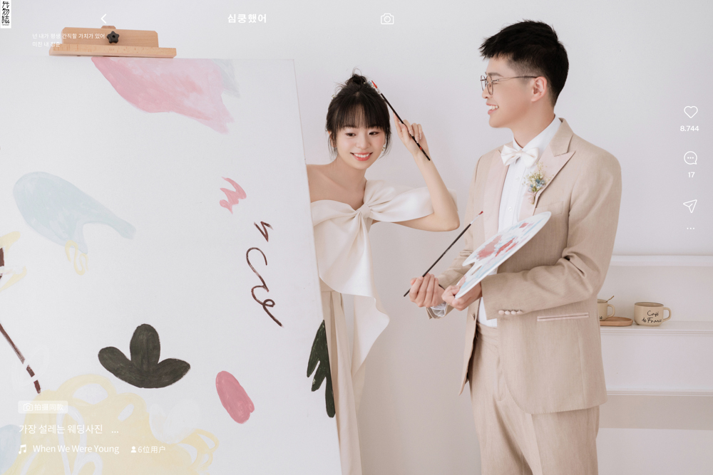 炒鸡甜~葛先生肖女士极简棚拍婚纱照、极简棚拍、刘康、六边形战士，不止是沟通，拍摄想法，创造思维样样拿捏。、婚纱照