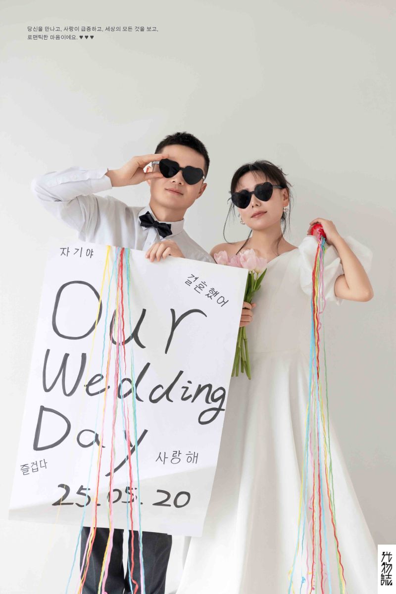 今日婚纱OOTD.何先生李女士极简棚拍婚纱照、极简棚拍、正林、眼睛就是测光仪，任何场地都能发挥成MVP、婚纱照