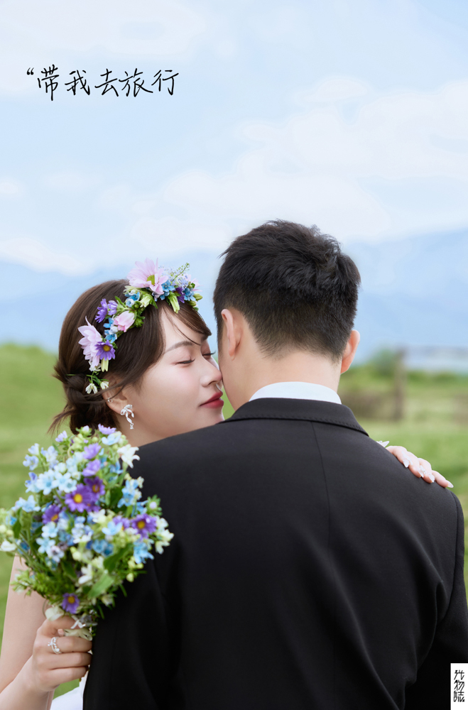 幸福感爆棚马女士氛围森系婚纱照、氛围森系、木子、唠嗑型选手，构图多变、情绪拿捏，特写YYDS、婚纱照