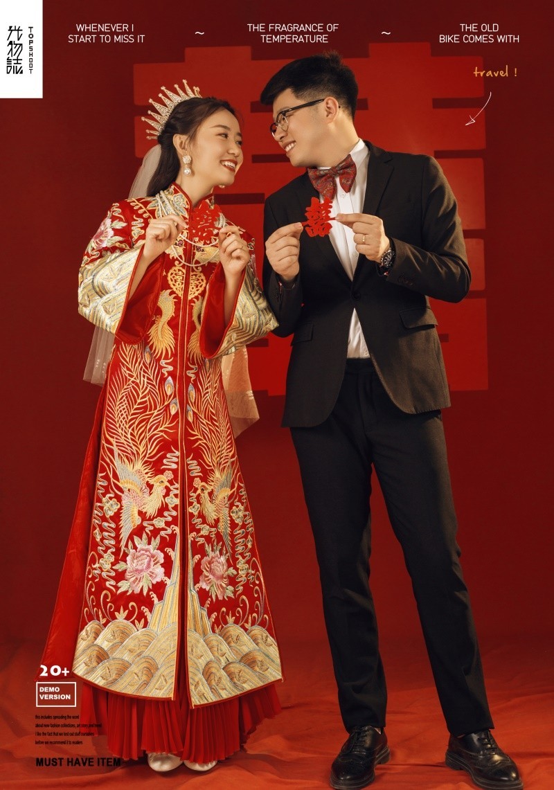 满满狗粮~姜博先生鲍梦小姐甜蜜新鲜式婚纱照、极简棚拍、、、婚纱照