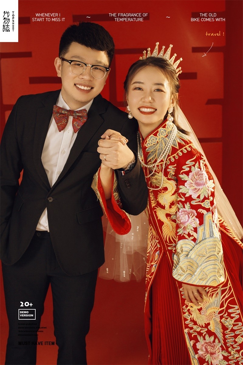 满满狗粮~姜博先生鲍梦小姐甜蜜新鲜式婚纱照、极简棚拍、、、婚纱照