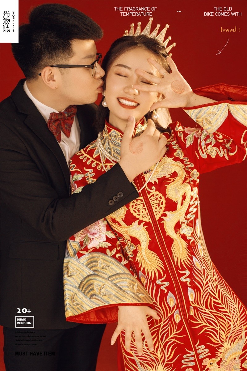 满满狗粮~姜博先生鲍梦小姐甜蜜新鲜式婚纱照、极简棚拍、、、婚纱照