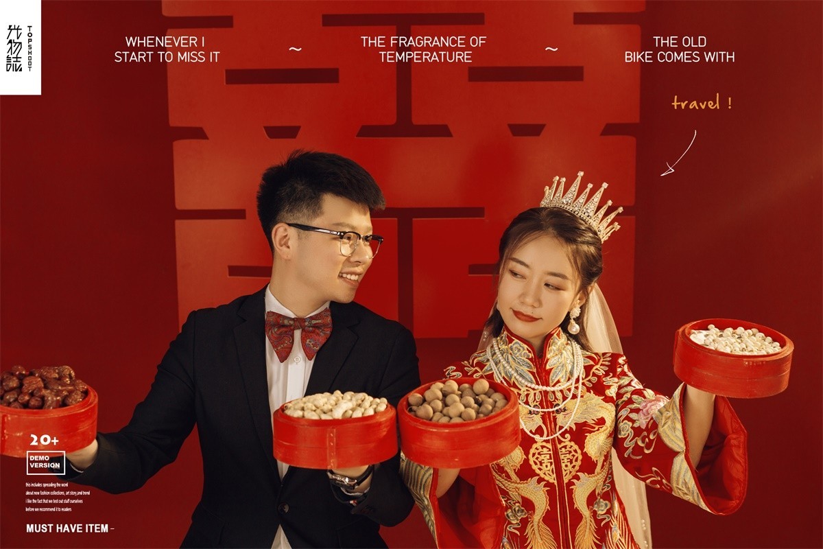 满满狗粮~姜博先生鲍梦小姐甜蜜新鲜式婚纱照、极简棚拍、、、婚纱照
