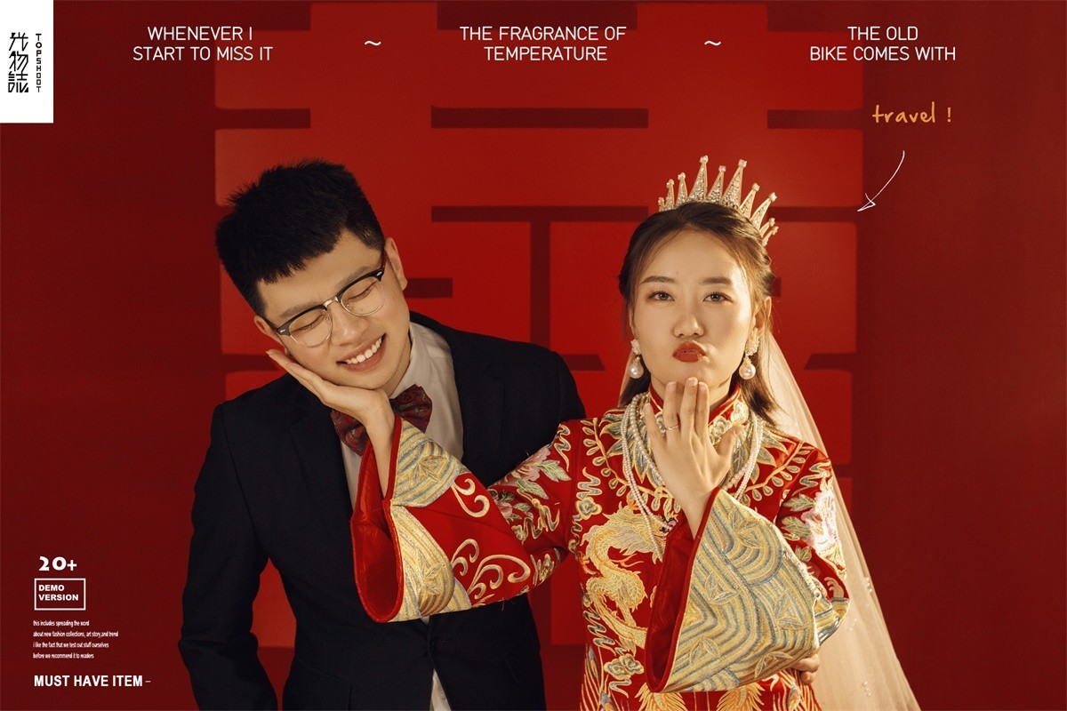 满满狗粮~姜博先生鲍梦小姐甜蜜新鲜式婚纱照、极简棚拍、、、婚纱照