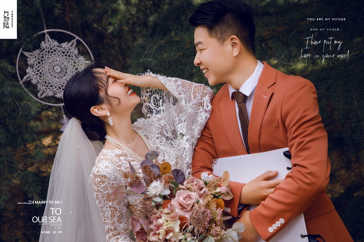 幸福感爆棚姜尧先生纵瑞宝宝森系ins风婚纱照、中式传承、、、婚纱照