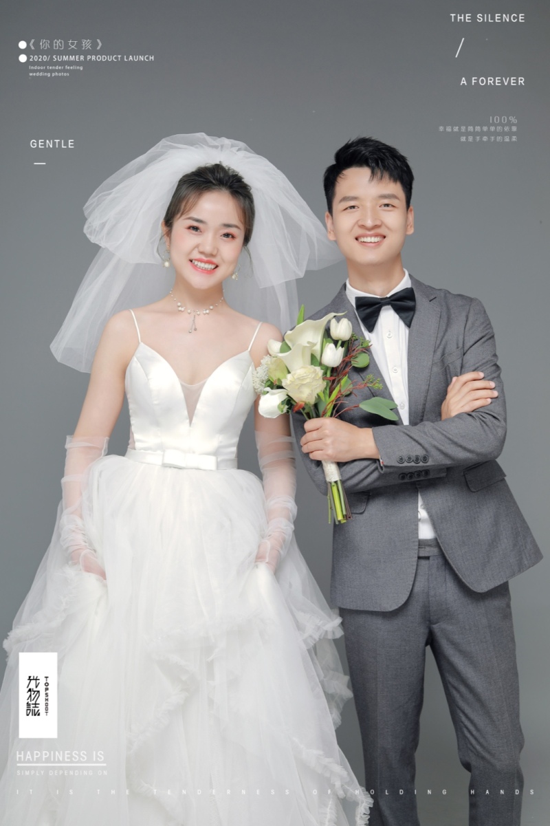 极致情绪！刘昭先生谭洁琼宝宝纯色简约风婚纱照、极简棚拍、、、婚纱照