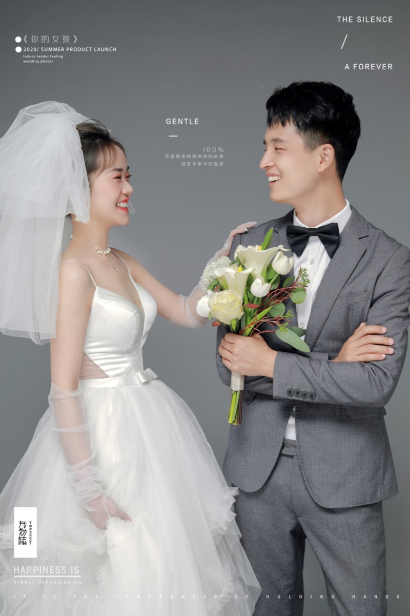极致情绪！刘昭先生谭洁琼宝宝纯色简约风婚纱照、极简棚拍、、、婚纱照