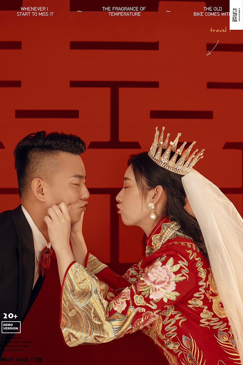 炒鸡甜~陈浩先生张女士甜蜜新鲜式婚纱照、极简棚拍  氛围森系、、、婚纱照