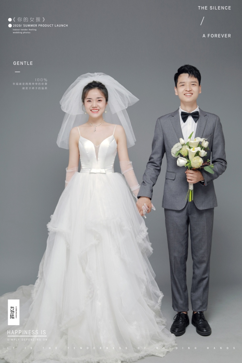 极致情绪！刘昭先生谭洁琼宝宝纯色简约风婚纱照、极简棚拍、、、婚纱照