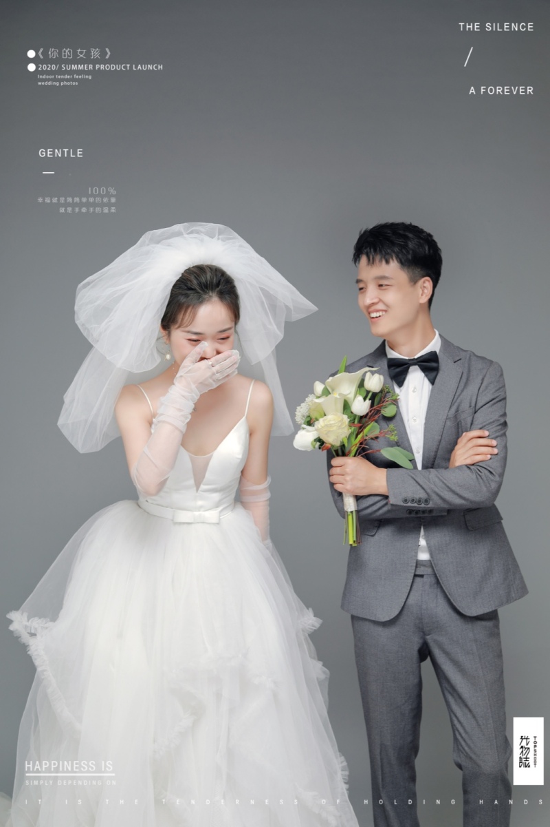 极致情绪！刘昭先生谭洁琼宝宝纯色简约风婚纱照、极简棚拍、、、婚纱照
