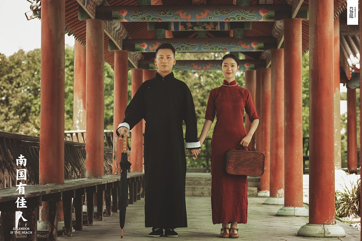 美到心里~王剑先生王雯女士复古民国风婚纱照、极简棚拍、、、婚纱照