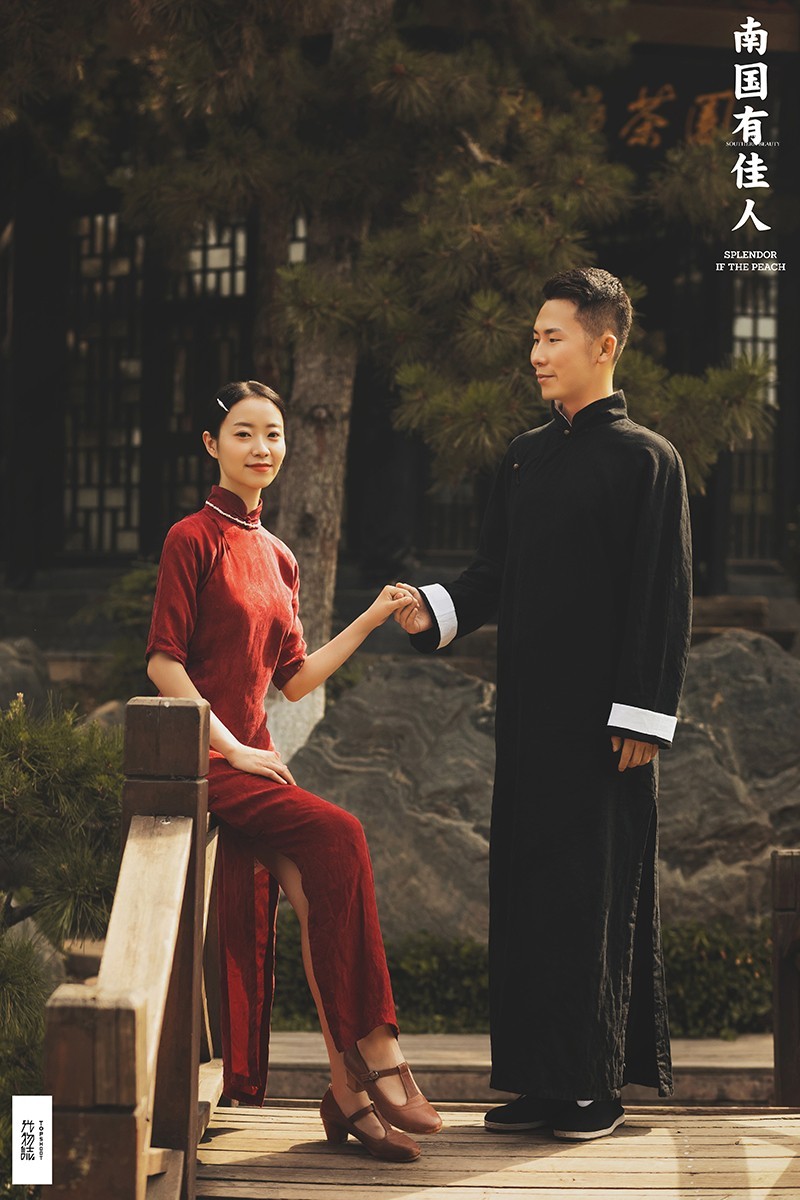 美到心里~王剑先生王雯女士复古民国风婚纱照、极简棚拍、、、婚纱照