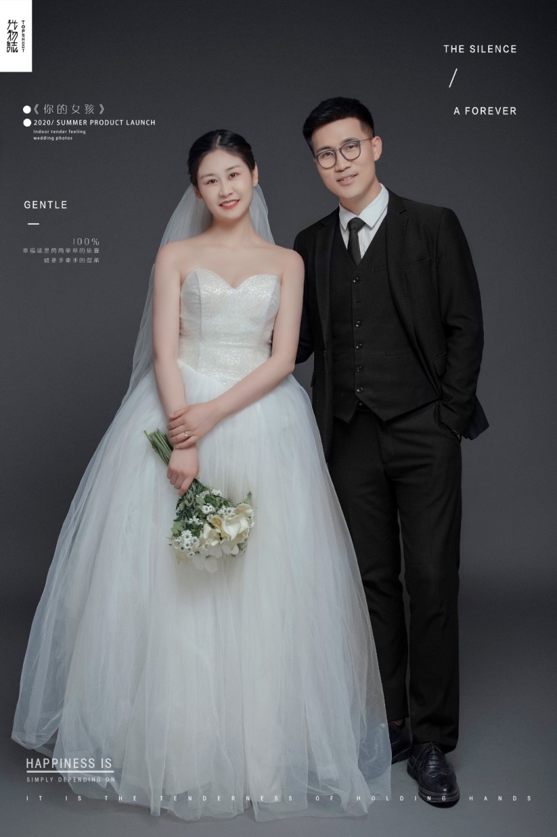 极致情绪！苏小辉先生韩荣小姐纯色简约风婚纱照、极简棚拍、、、婚纱照