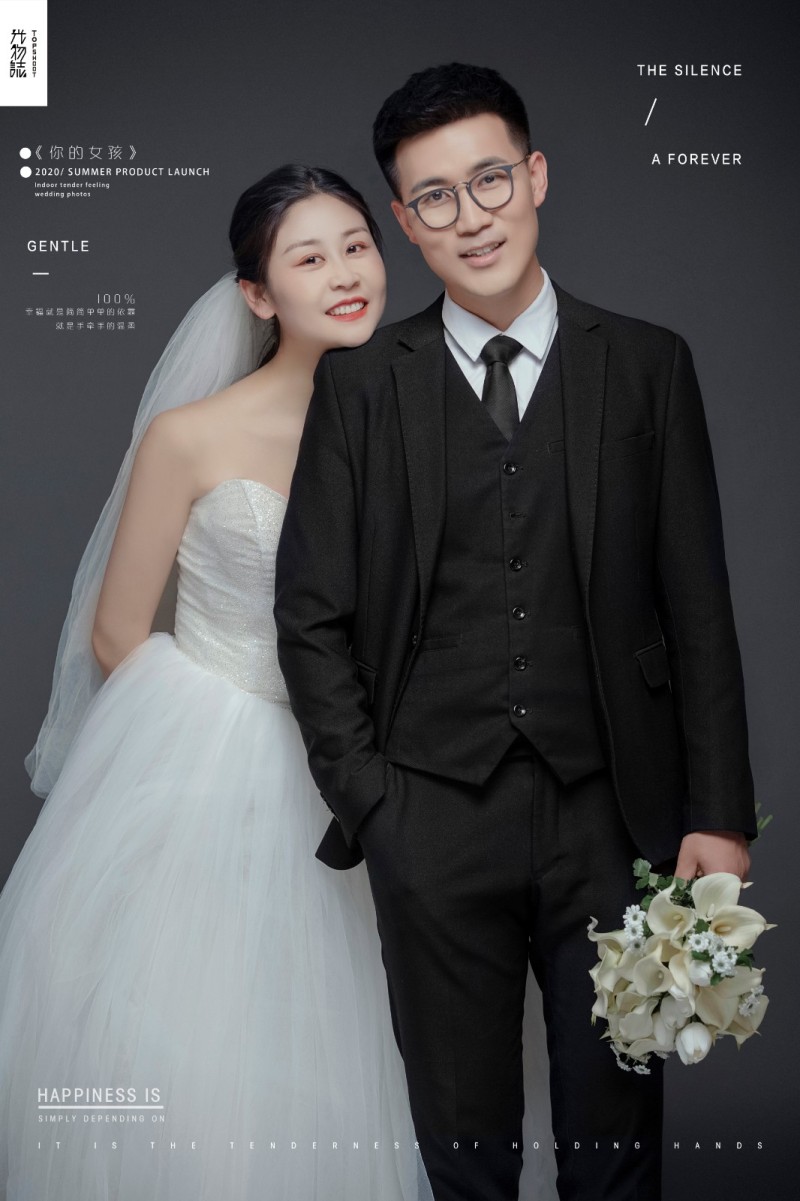 极致情绪！苏小辉先生韩荣小姐纯色简约风婚纱照、极简棚拍、、、婚纱照