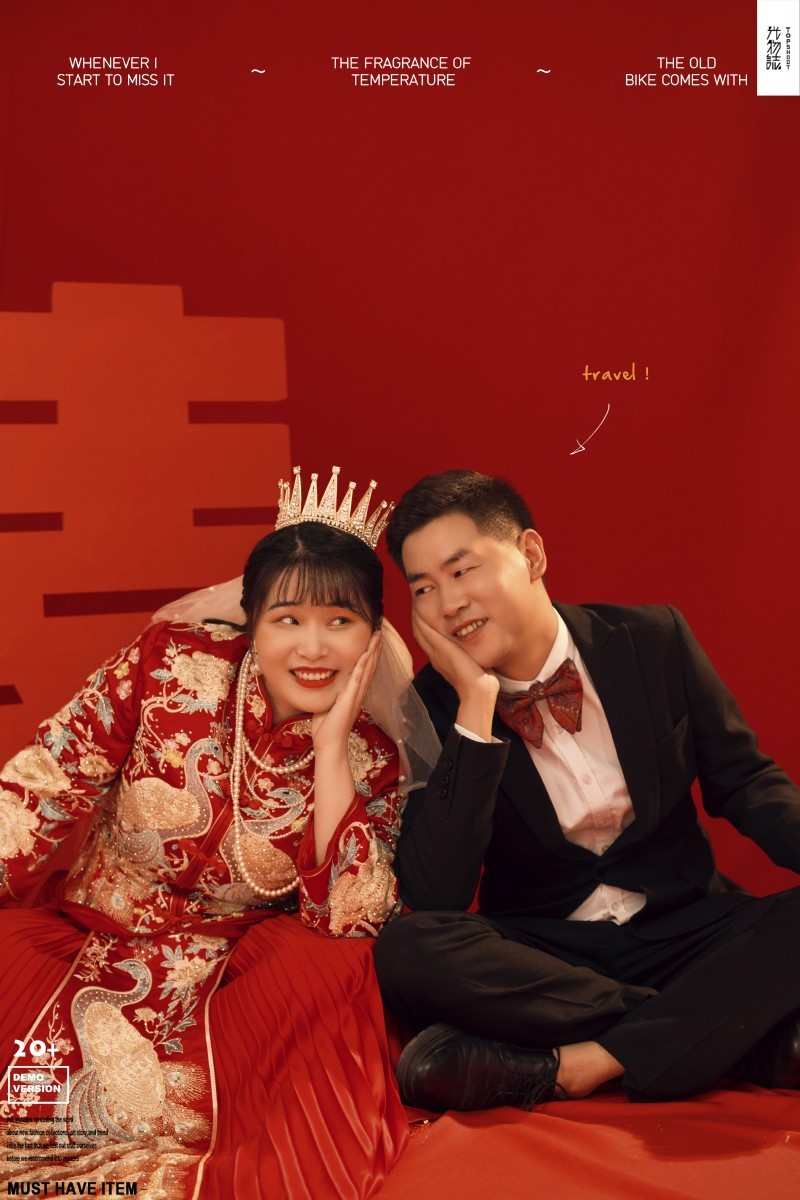 幸福感爆棚王鹏先生张崎迪女士又年轻，又有爱婚纱照、极简棚拍  氛围森系、、、婚纱照