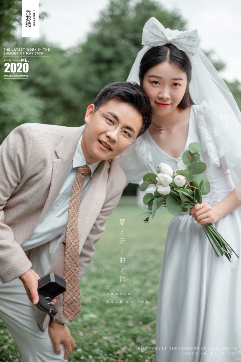 极致情绪！毛浩然先生王婉青宝宝甜美系婚纱照、极简棚拍、、、婚纱照