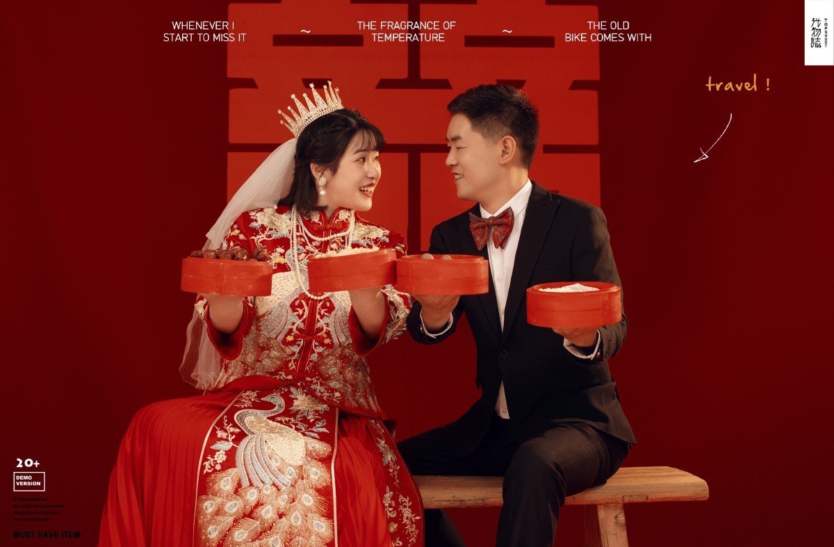 幸福感爆棚王鹏先生张崎迪女士又年轻，又有爱婚纱照、极简棚拍  氛围森系、、、婚纱照