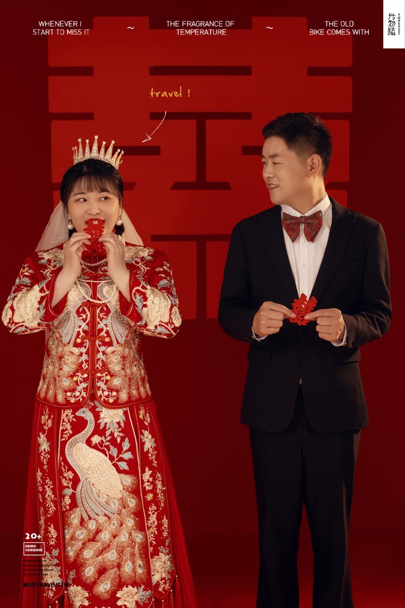 幸福感爆棚王鹏先生张崎迪女士又年轻，又有爱婚纱照、极简棚拍  氛围森系、、、婚纱照