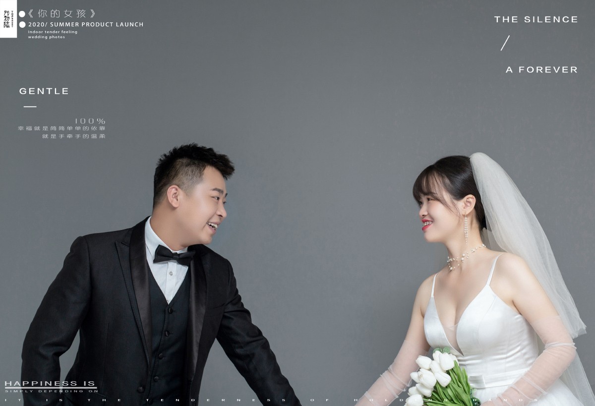 极致情绪！李博先生贺悦女士甜蜜新鲜式婚纱照、极简棚拍、、、婚纱照