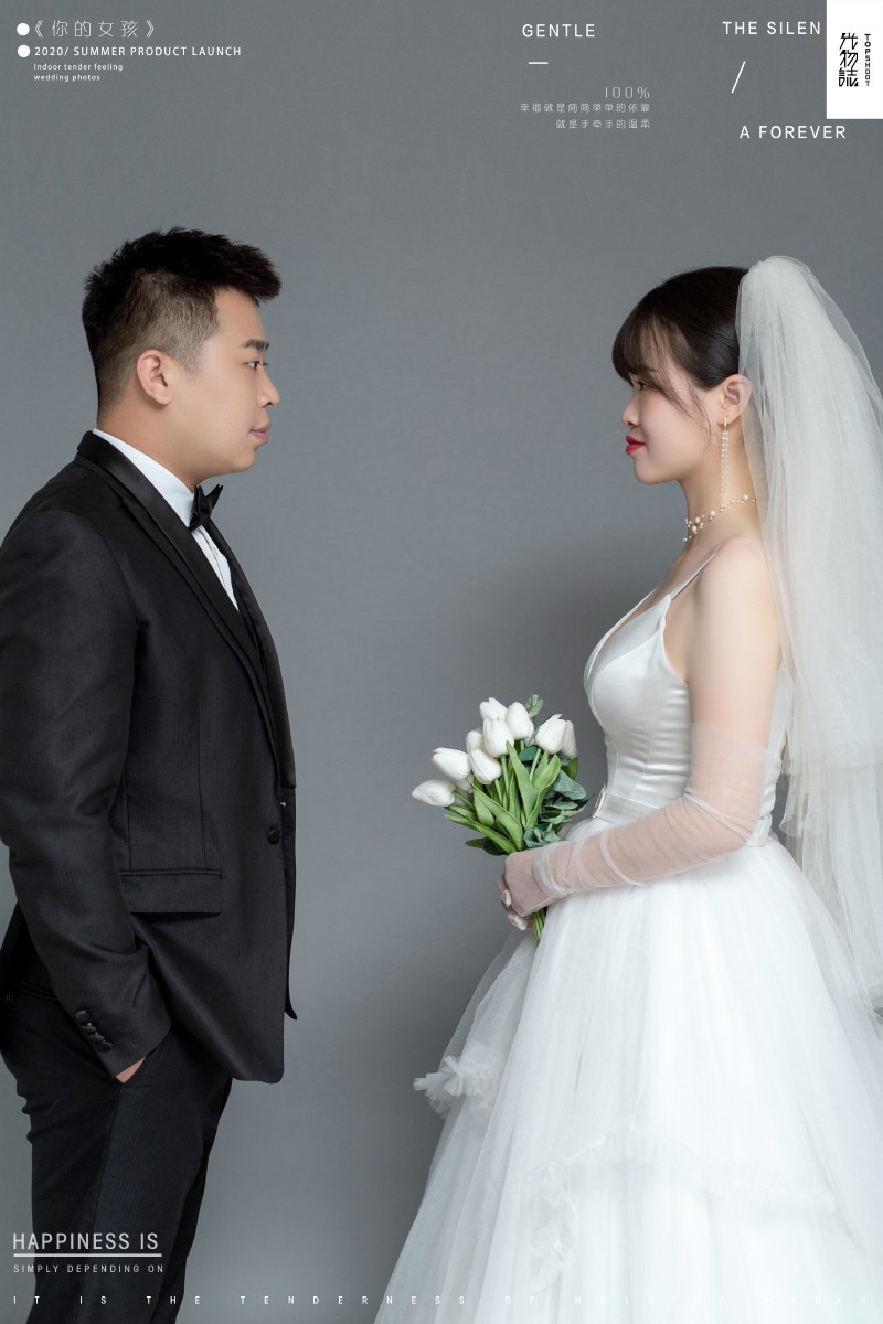极致情绪！李博先生贺悦女士甜蜜新鲜式婚纱照、极简棚拍、、、婚纱照