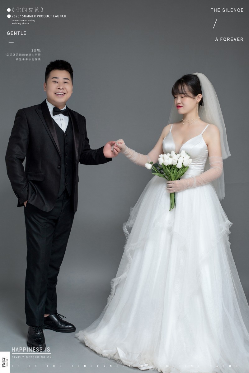 极致情绪！李博先生贺悦女士甜蜜新鲜式婚纱照、极简棚拍、、、婚纱照