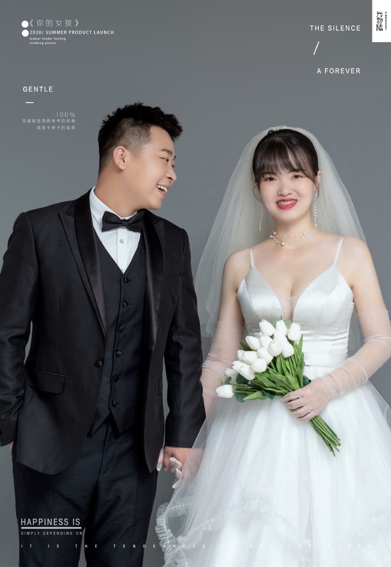 极致情绪！李博先生贺悦女士甜蜜新鲜式婚纱照、极简棚拍、、、婚纱照