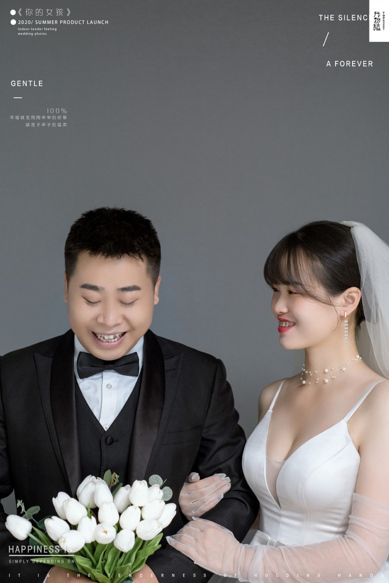 极致情绪！李博先生贺悦女士甜蜜新鲜式婚纱照、极简棚拍、、、婚纱照