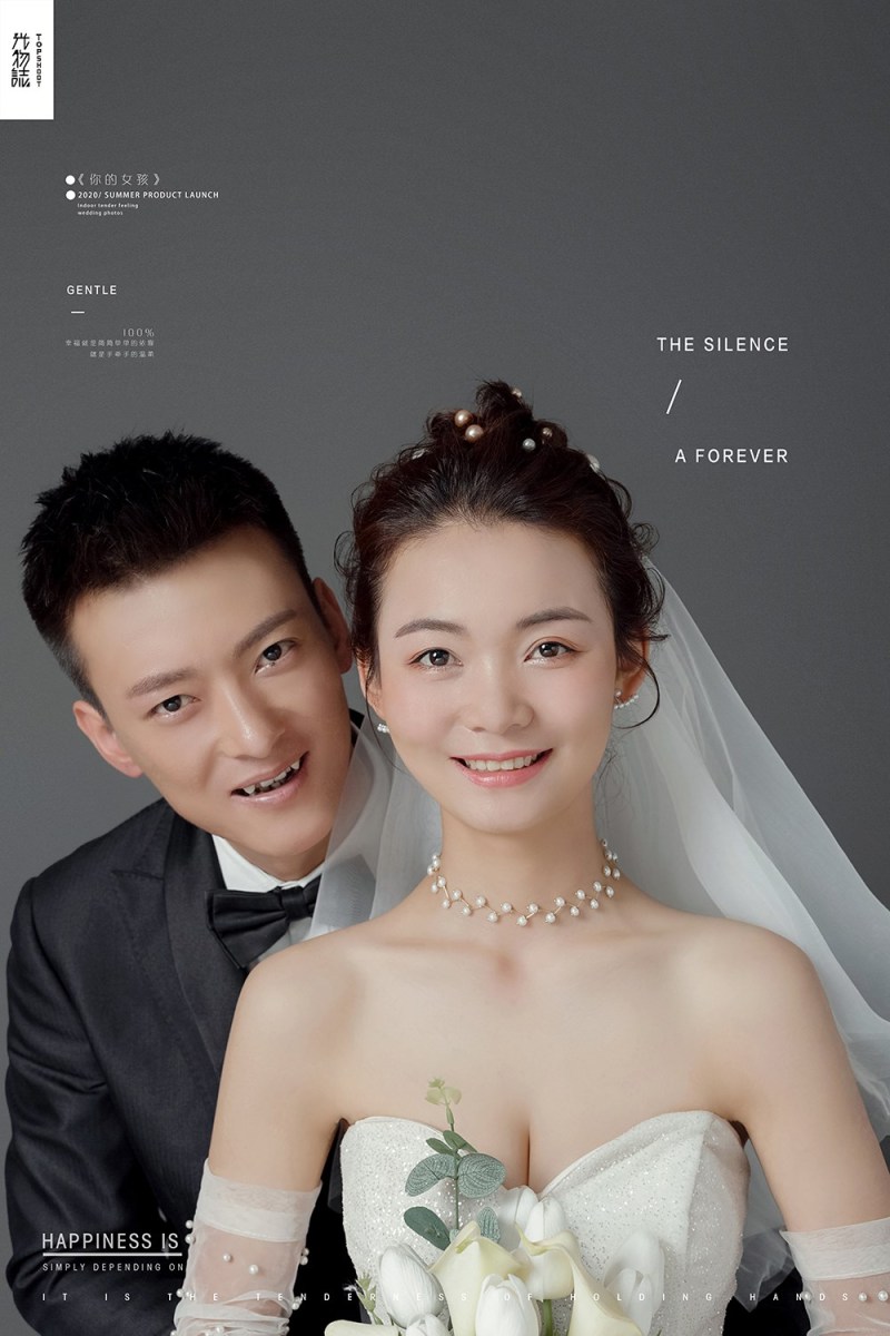 炒鸡甜~尚宝军先生胡丽娜纯色简约风婚纱照、极简棚拍、、、婚纱照