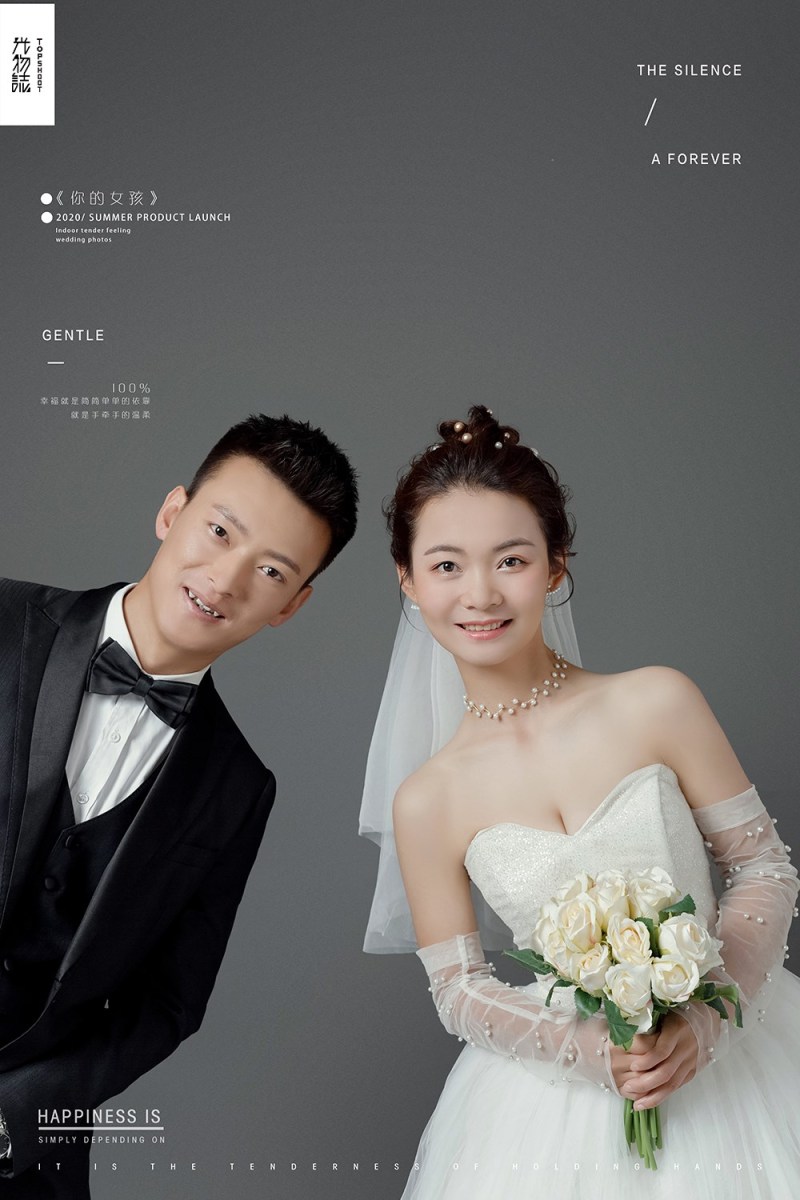 炒鸡甜~尚宝军先生胡丽娜纯色简约风婚纱照、极简棚拍、、、婚纱照