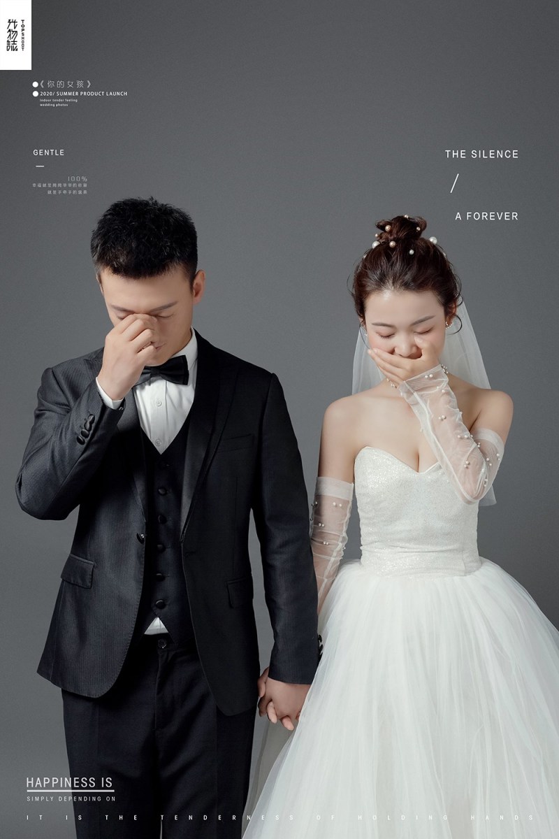 炒鸡甜~尚宝军先生胡丽娜纯色简约风婚纱照、极简棚拍、、、婚纱照