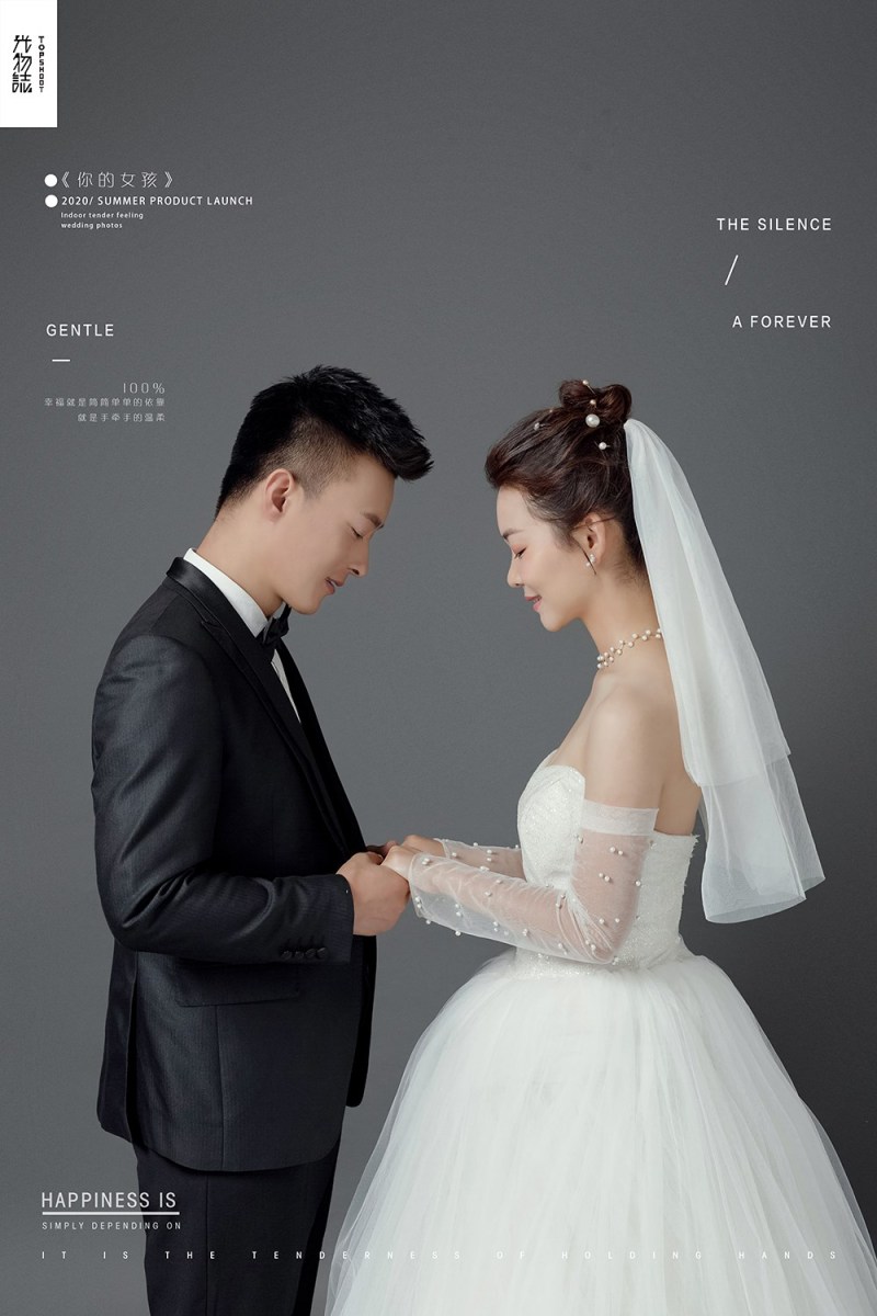 炒鸡甜~尚宝军先生胡丽娜纯色简约风婚纱照、极简棚拍、、、婚纱照