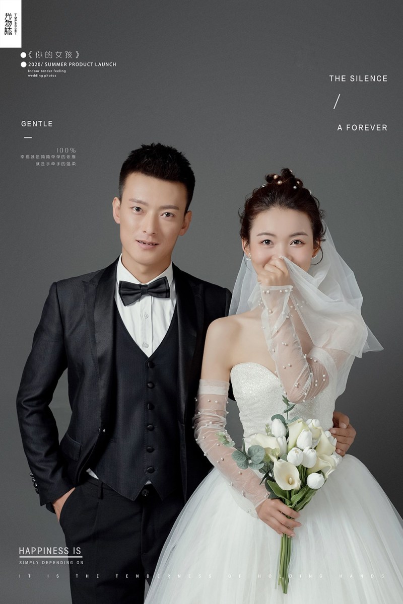 炒鸡甜~尚宝军先生胡丽娜纯色简约风婚纱照、极简棚拍、、、婚纱照